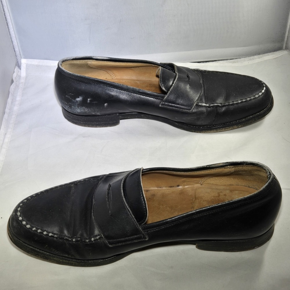 Peal & Co Brooks Brothers Lace Up Mens Dress Shoes Size 10 D Black Loafers *READ - Picture 3 of 12